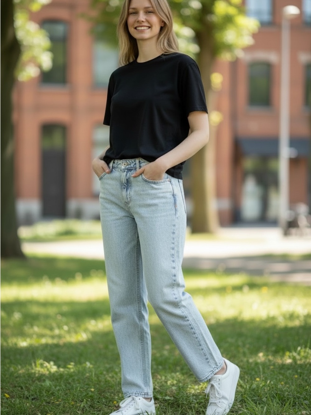 Cotton On Light Blue Straight Leg Jeans